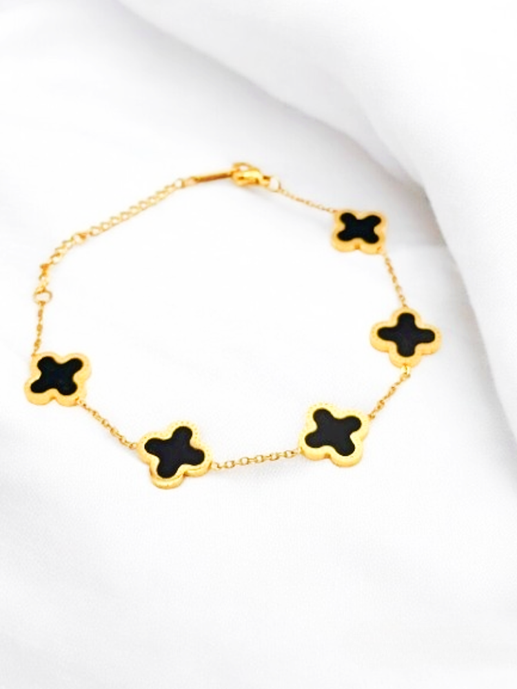 Midnight Clover Gold Bracelet