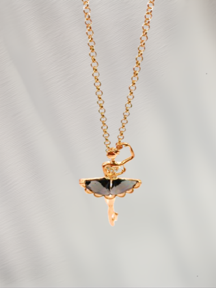 Gold Chain With Ballerina Crystal Pendant