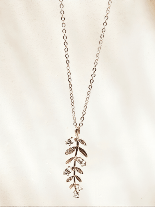 Dainty Rose Gold Necklace With Austrian Leaf Crystal