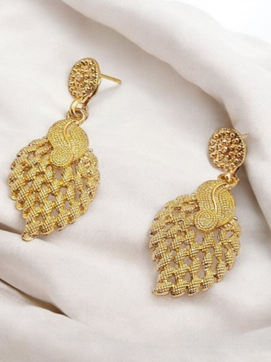 Vintage Ethnic Hollow Leaf Earrings