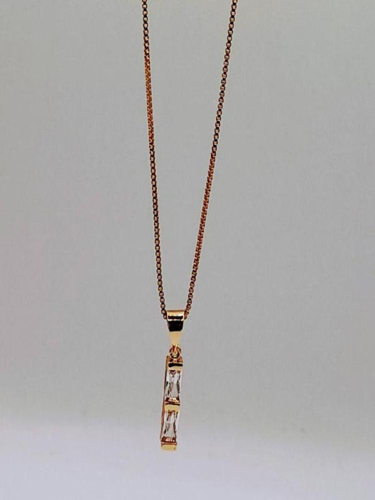 Gold Zen Crossing Earring And Necklace Set