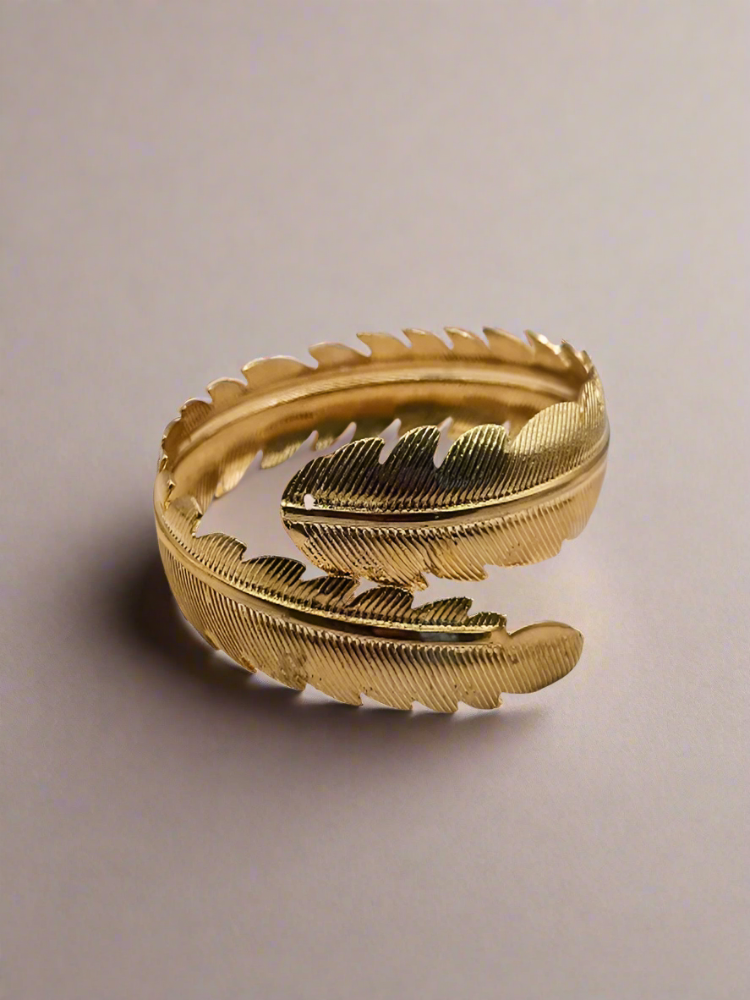 Gold Feather Bangle